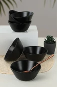 Keramika Mat Siyah Hitit Çorba Kasesi 14 Cm 6 Adet - 1