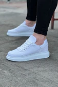 Beyaz Kot Kumaş Erkek Casual Ayakkabı - 1