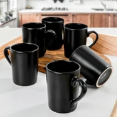 Keramika Mat Siyah Zen Kupa 8 Cm 6 Adet - 1