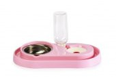 Miapet Çelik Taslı Hazneli Kedi-Köpek Mama Ve Su Kabı Seti 500ml Pembe - 2