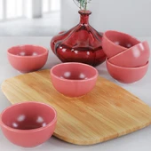 Keramika Bulut Mat Gül Kurusu Çerezlik/Sosluk 8 Cm 6 Adet - 1