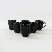 Keramika Mat Siyah Myra Kupa 10 Cm 6 Adet - 4