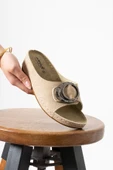 Albishoes Sahra Kadın Tokalı Yumuşak Hafif Rahat Taban Günlük Dışarı Ev Terlik Anatomik Kadın Terlik - 4