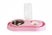 Miapet Çelik Taslı Hazneli Kedi-Köpek Mama Ve Su Kabı Seti 1000ml Pembe - 2