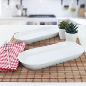 Keramika Beyaz Noyan Kayık Tabak 2 Adet 26 Cm - 1