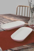 Keramika Mat Beyaz Noyan Kayık Tabak 2 Adet 26 Cm thumbnail 1