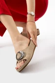 Albishoes Sahra Kadın Tokalı Yumuşak Hafif Rahat Taban Günlük Dışarı Ev Terlik Anatomik Kadın Terlik - 2