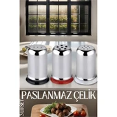 3'lü Set Tuz Karabiber Nanelik Paslanmaz Çelik - 1