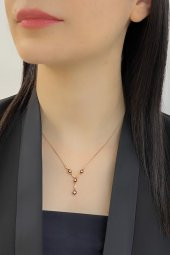 8 Ayar Altın 0.16 Ct Elmas Kadın Kolye - 1