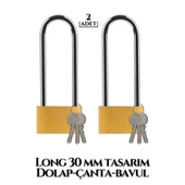 Long 30 mm Dolap Çanta Bavul Kilidi 2 Adet - 1