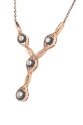 8 Ayar Altın 0.16 Ct Elmas Kadın Kolye - 4