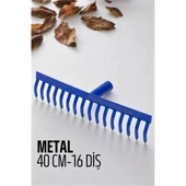 Metal Bahçe Tırmığı - Yaprak Toplama Tırmığı Dayanıklı Tırmık 16 DİŞ 40 CM - 1