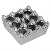 Kapaklı Paslanmaz Kare Küllük - Kapaklı Metal Kül Tablası - Kafe Küllüğü Restoran Küllüğü Masaüstü Küllük - 1