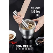 XL 13 CM Sarımsak Ezici Sarımsak Havanı Paslanmaz Çelik - 1