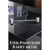Metal Etek Pantolon Askısı - Mandallı Etek Askısı Pantolon Askısı 8 Adet - 1