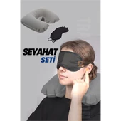 Seyahat Boyun Yastığı Uyku Maskesi Seyahat Seti - 1