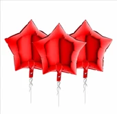 3 ADET YILDIZ FOLYO BALON KIRMIZI 18 INC - 1