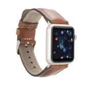 Apple Watch Uyumlu Deri Kordon 42-44-45mm RST2EF Taba - 1