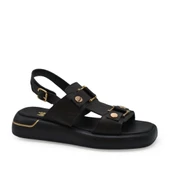 VENÜS 25440007Y GOLD DETAYLI KADIN DERİ SANDALET - 8