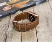 Apple Watch Uyumlu Deri Kordon 42-44-45mm NM4-AS2 Taba - 2