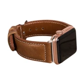 Apple Watch Uyumlu Deri Kordon 42-44-45mm NM4-AS2 Taba - 1