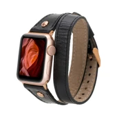 Apple Watch Uyumlu Deri Kordon 42-44-45mm DT RG RST1 - 1