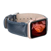 Apple Watch Uyumlu Deri Kordon 42-44-45mm G3 Lacivert - 1