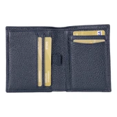 Purahide Deri Cüzdan, 7 Adet Kart Bölmesi, Dokulu Lacivert - 1