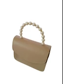 İnci Saplı Bej Çanta - 2