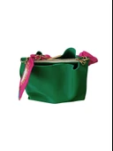 Fular Detaylı Yeşil El Omuz Çantası - 3