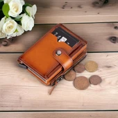 Rodos Hakiki Deri, El Yapımı, Pop-Up Kartlık Cüzdan, Gölgeli Taba - 4