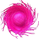 Tropikal Parti Fuşya Hasır Hawaii Şapkası thumbnail 4