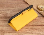 Apple iPhone 11 Pro Max Uyumlu Deri Cüzdanlı Kılıf FL12 Sarı - 3