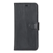 Samsung Galaxy S24 Uyumlu, Deri Cüzdanlı Kılıf, Parlak Siyah - 5