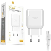 Powerway QCT30 18 Watt 3 Amper Type-C Kablolu Hızlı Şarj Aleti Seti - 1