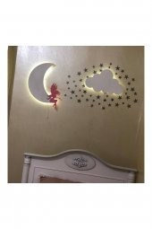 Peri Kızı ve Beyaz Bulut Aydınlatma Seti - 50 Yıldız Sticker - 1