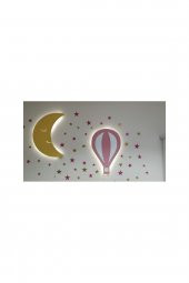 Sarı Aydede Aydınlatma , Pembe Balon Aydınlatma, 100 Yıldız Sticker - 3