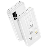 Powerway TX209 20.000mAh Kablolu Dijital Göstergeli Fenerli Powerbank Dahili Telefon Stand (MİCRO - TYPE C - LİGHTNİNG) - 1