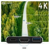 XP-Pen 3'ü Bir Arada Çok Fonksiyonlu USB-C Hub (Type C'den USB+HDMI+PD'ye) - 6