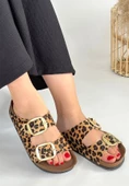 Tanta Leopar Süet Tokalı Terlik - 1
