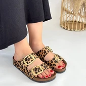 Tanta Leopar Süet Tokalı Terlik - 4