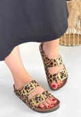 Tanta Leopar Süet Tokalı Terlik - 3