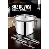 Buz Kovası 304 Paslanmaz Çelik ve Buz Maşası Seti Buz Termosu - 2