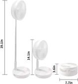 Teleskopik Fan Vantilatör 4 Modlu Şarjlı Katlanabilir Yükseltilebilir Taşınabilir Serinletici Portatif Masa Vantilatörü - 3