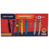 Kidsmode Yağlı Pastel Boya Altıgen 12+2 Renk - 1