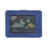 Çok Bölmeli Slim Deri Kartlık BLW019 G21 Saks Mavi - 3