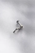 316L Cerrahi Çelik 6 mm Gümüş Renk Yılan Tragus Piercing - TJ-PR1177 - 1