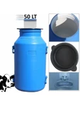 ŞEN PLASTİK 50 Lt Litre Varil Plastik Süt Güğümü Içi Beyaz Bidon - 1