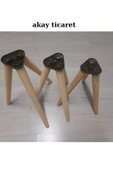 AKAY TİCARET ahşap konik ayak 3 lü takım - 1