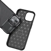 iPhone 15 Uyumlu Kamera Korumalı Darbe Önleyici Carbon Brushed Silikon Kılıf - 5